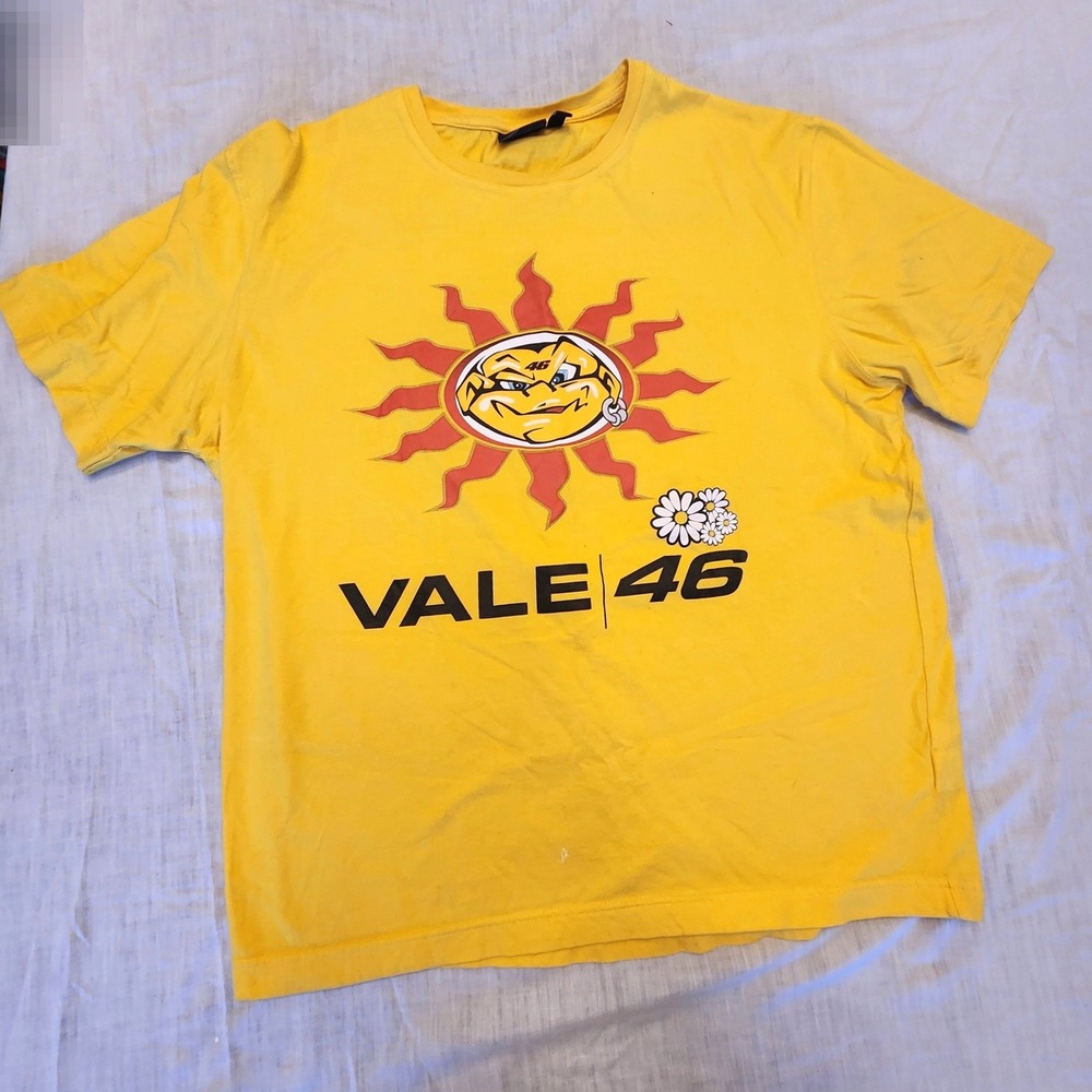 Vtg Valentino Rossi 46 The Doctor T-Shirt Mens XXL Yellow Moto GP Racing Tee Y2K